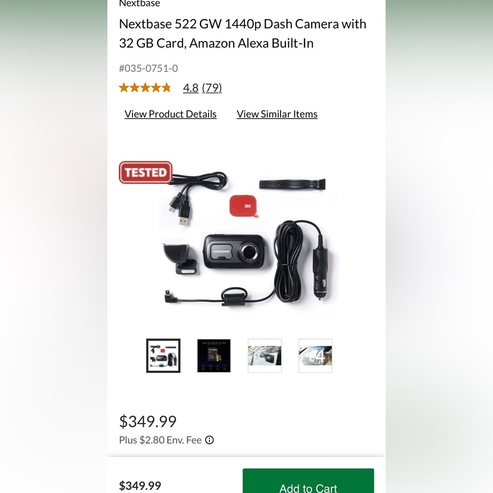 522 GW Black Dash Camera with 32 GB Card